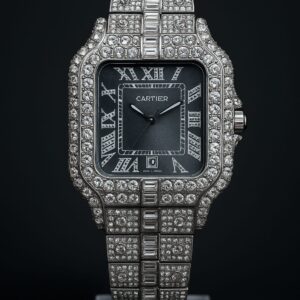 🕶️ 20 carat moissanite bust down millionaire watch – premium silver edition